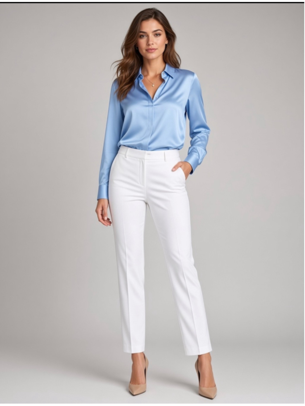 Women's St. John Caviar Emma Trousers White Size 8